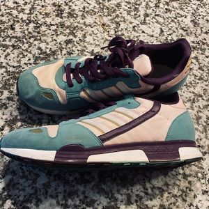 Adidas Pink and Turquoise Track Sneakers